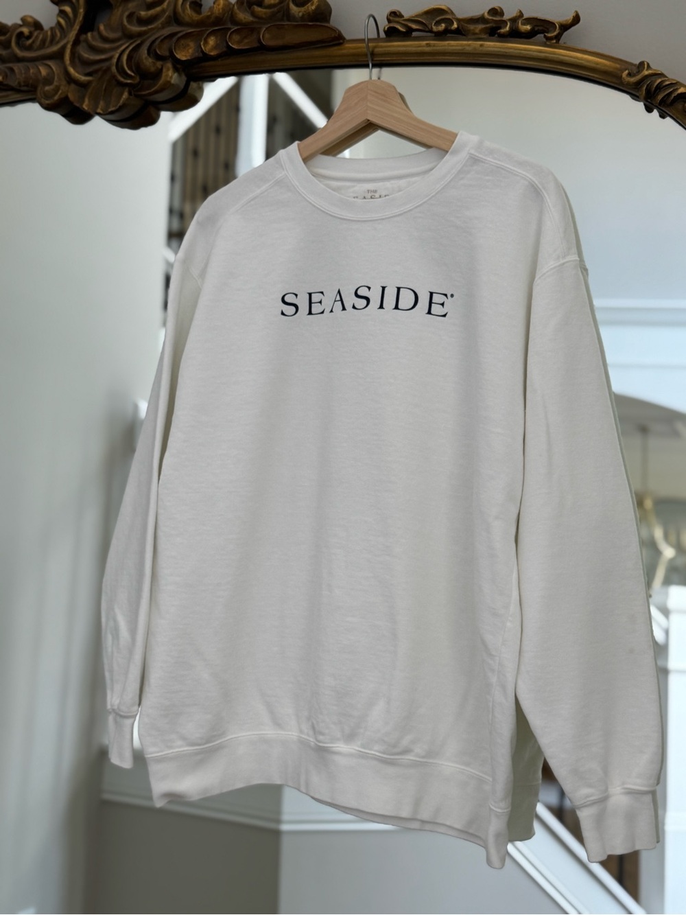 Seaside White Unisex Sweatshirt, Size Large
